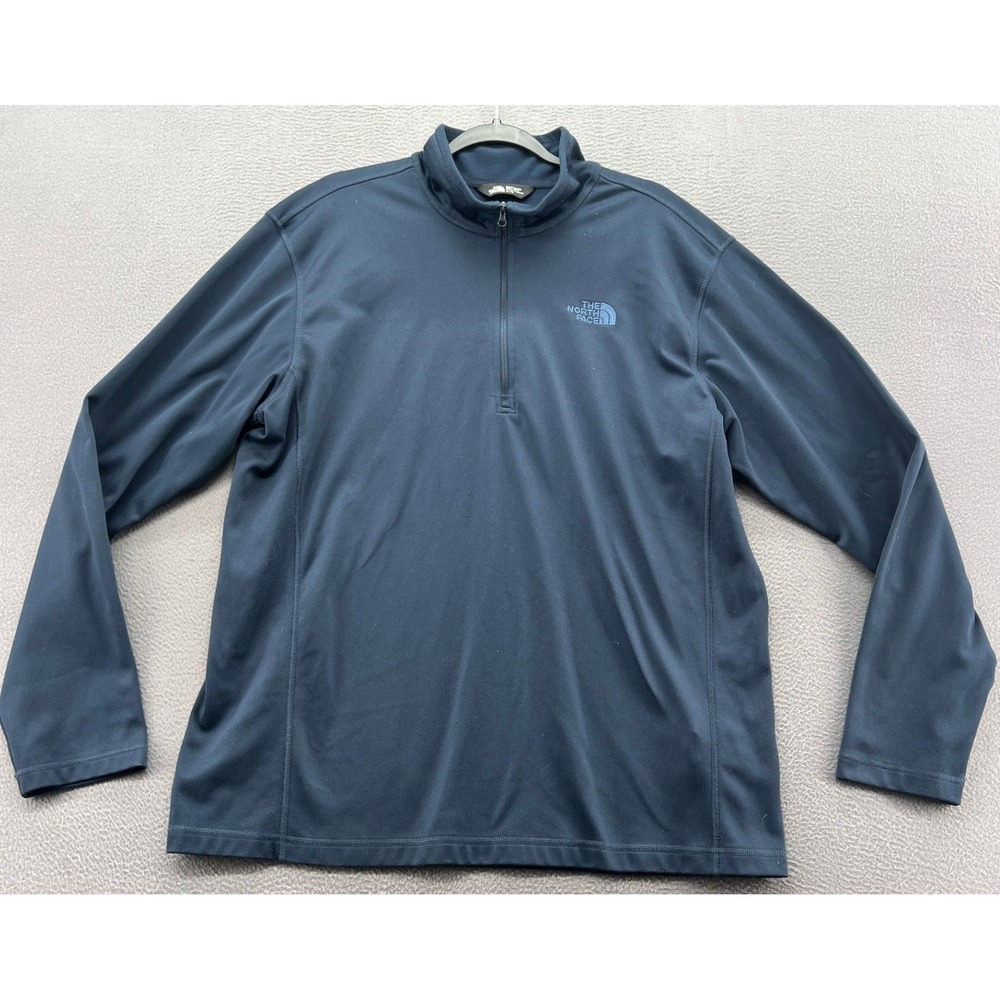 The North Face Shirt Mens XL Navy Blue 1/4 Zip Fleece Pullover Activewear Jacket